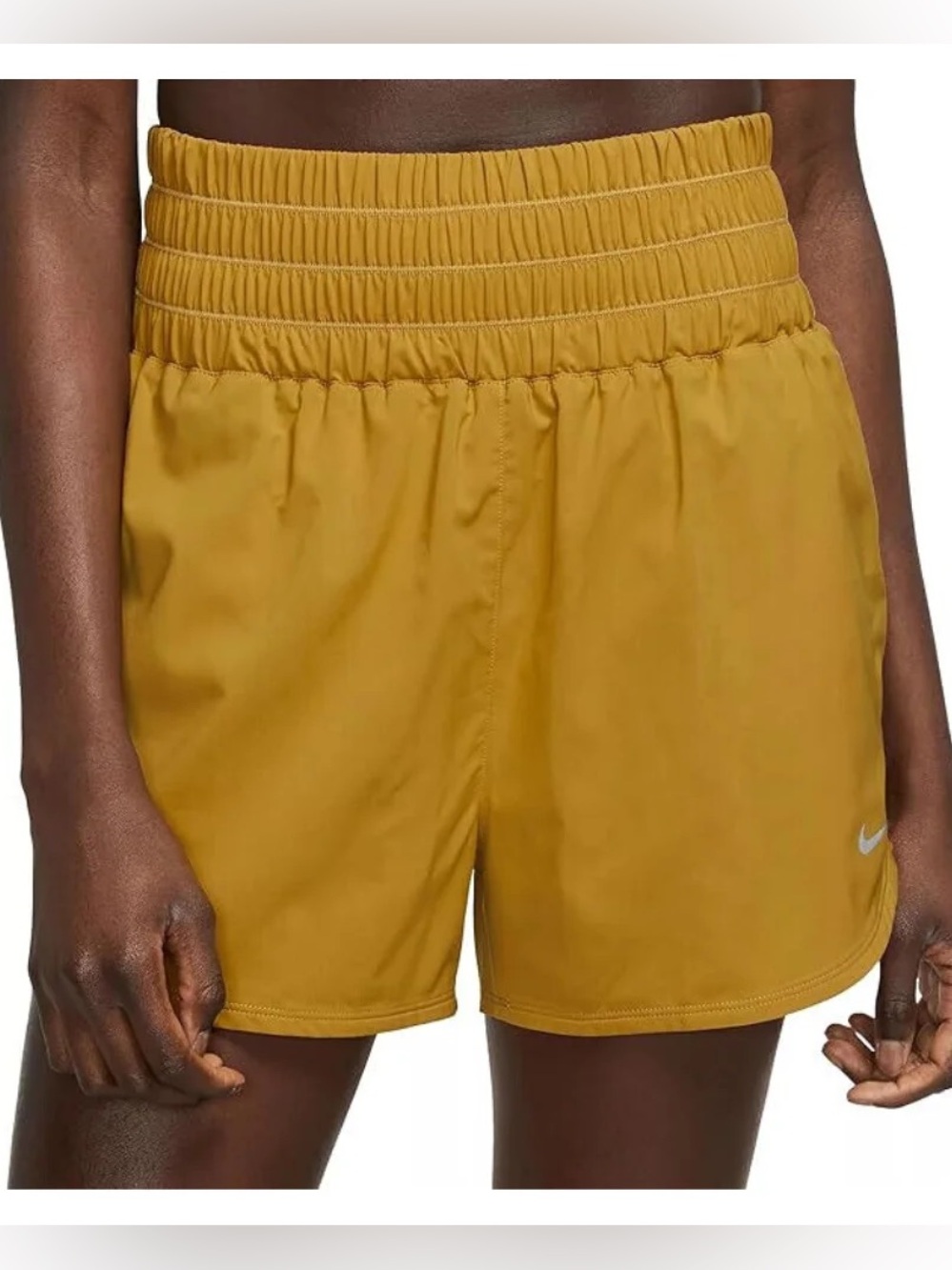 Nike Mustard High-Waist One Dri-FIT Ultra High-Waisted 3" Brief Running Shorts M